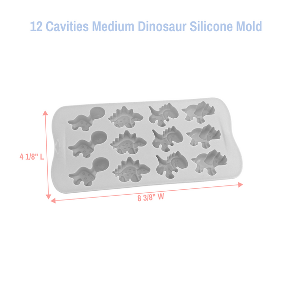 12 Cavities Medium Dinosaur Silicone Mold