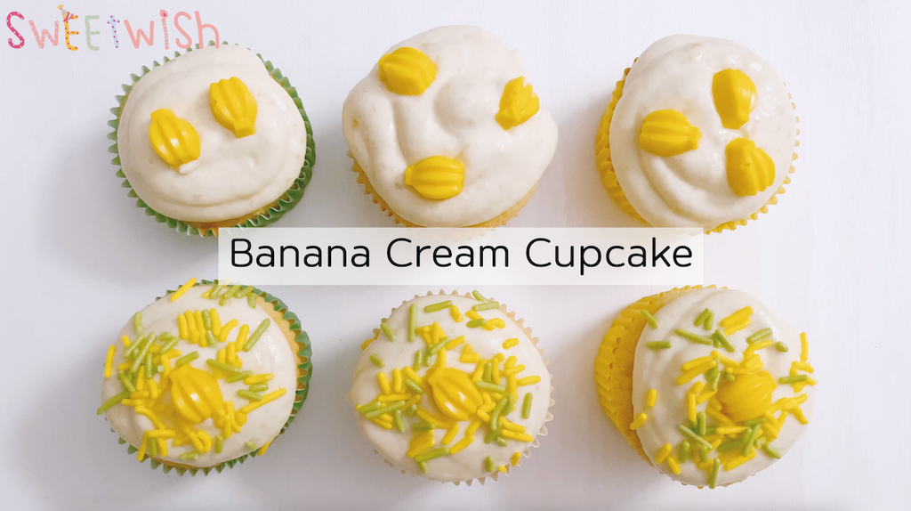 Banana Cream Cupcakes / Banana Custard Filling Cupcakes