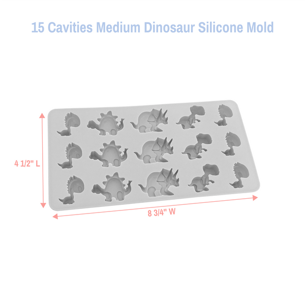 15 Cavities Medium Dinosaur Silicone Mold