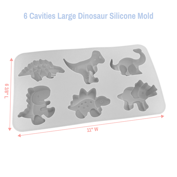 6 Cavities Large Dinosaur Silicone Mold