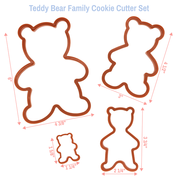 Teddy Bear Family Cookie Cutter Set