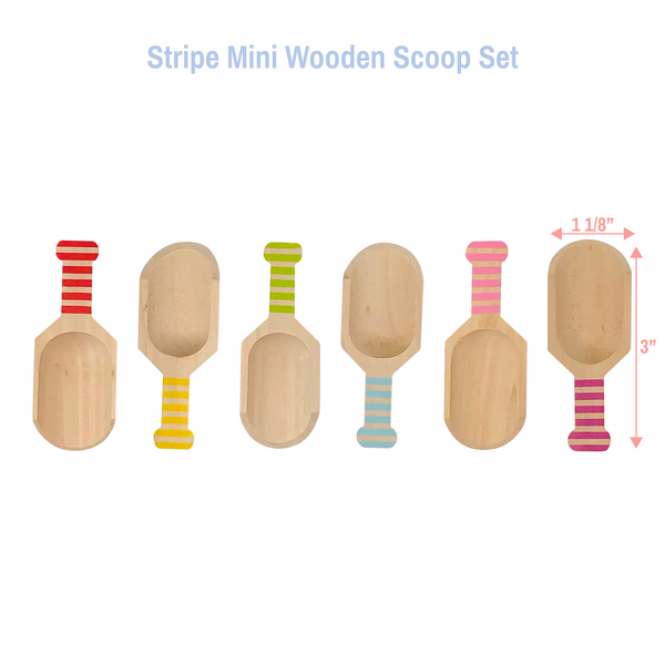 Stripe Mini Wooden Scoop Set